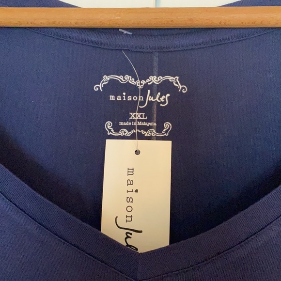 Maison Jules XXL long sleeved tee shirt navy - Picture 3 of 5